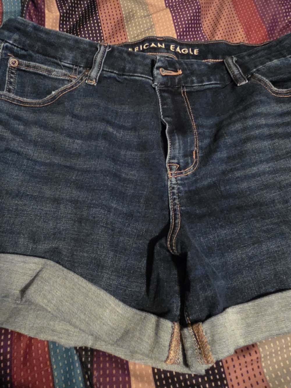 American Eagle Outfitters Dark Blue Denim Shorts